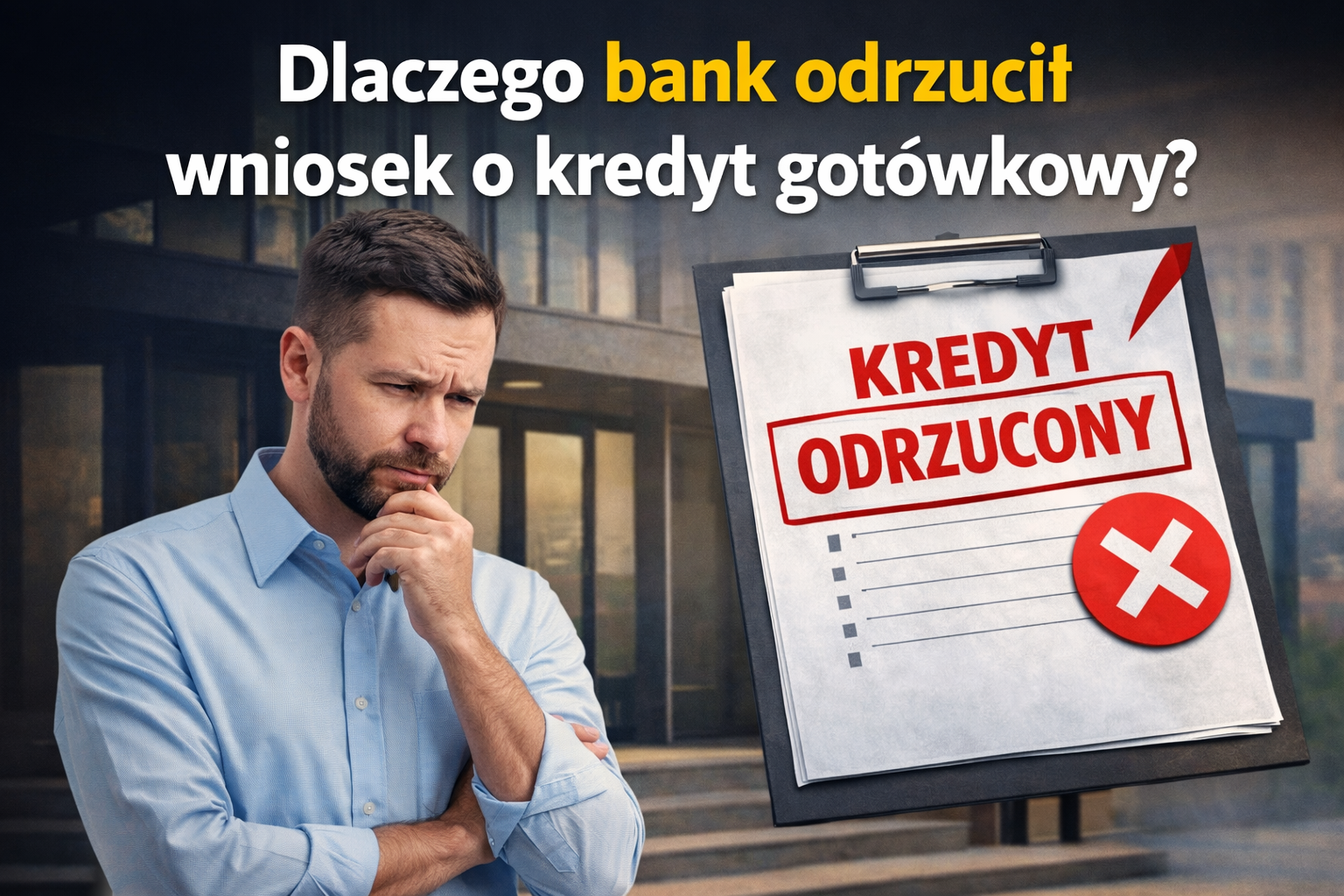 Dlaczego bank odrzucił wniosek o kredyt gotówkowy?